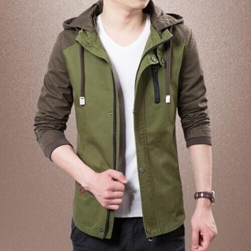 Casual 2020 Mens Jackets And Coats Khaki Windbreaker Men Spring Autumn Bomber Jackets Men Coat Plus Size Hooded Jacket FYY283