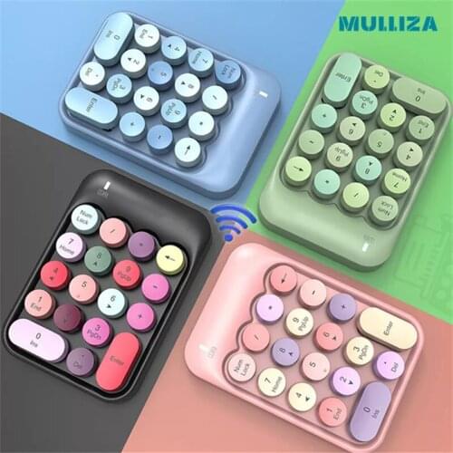Lovely colorful wireless digital keyboard chocolate key cap financial Mini simple and beautiful wireless keyboard