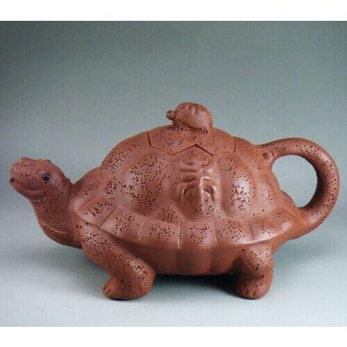 On Sale! 280cc Yixing Ore Teapot, Creative Kettle, Longevity Turtle Tea Pot, Purple Clay Tea Set