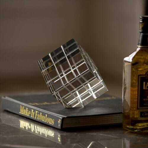 Luxtry Modern Transparent Crystal Cube Ornament Figurines Craft Crystal Art Ornament In Hotel Home Living Room Decor Accessories