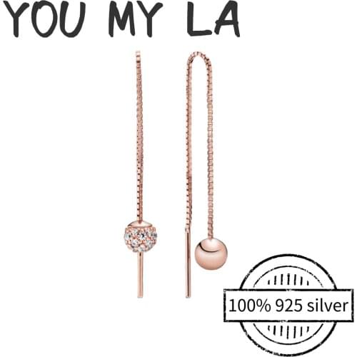 Pando Authentic 925 Sterling Silver Earring Shine Floating Grains Crystal Studs Earring For Women Wedding Gift Pando Jewelry