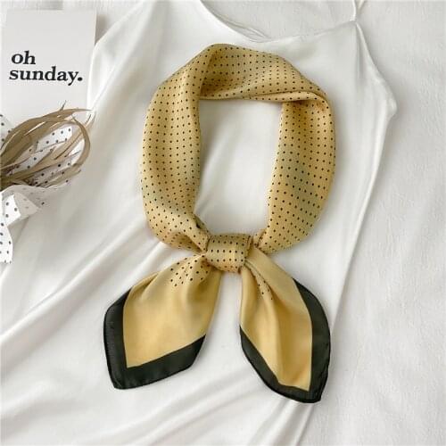 Polka Dot Scarf Lady Satin Silk Square Neck Scarves Hair Band Shawl Fashion Female Foulard Bandana Head Wraps Neckercheif