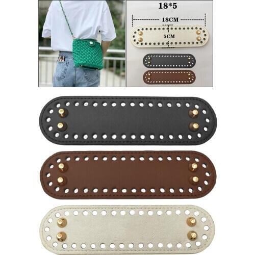 PU Leather Crochet Bag Bottom for Bags Cushion Base with Holes Shoulder Bags