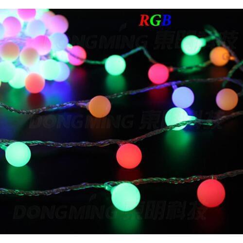 3m 30leds Yellow Purple Pink RGB LED String Lights Christmas led ball light White Red Blue Green 3*AA battery led light