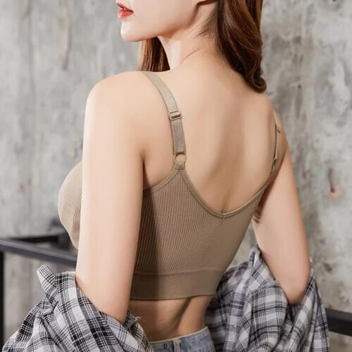 Top Deep U Back Bra,Woman Padded Wirefree Fitness Running Bra,Seamless Sports Bra Top home Brassiere ton