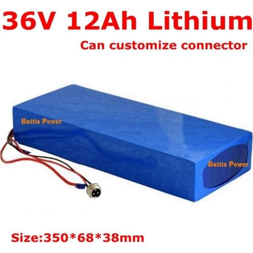 Tube Strip Long Size 36V Electric Bike Battery 36V 12AH Lithium Battery 36 V Ebike Battery with 15A BMS 42V 2A Charger Free Ship