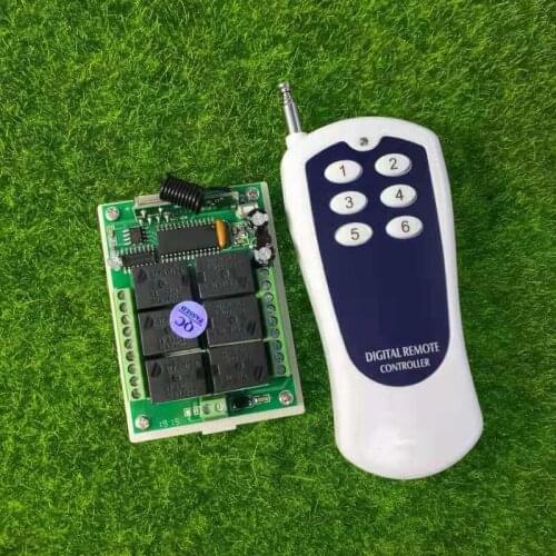 Universal 433 mhz DC 12V 6 channel RF Wireless radio Remote Control switch system Receiver Transmitter 100m