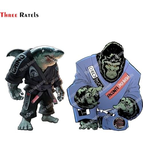 Three Ratels B399 For Jiu Jitsu Monster Blue Waterproof Car Stickers Laptop Refrigerator Decal Bumper Personality Graphics