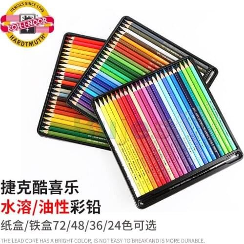 Koh-I-Noor Water soluble colored Pencil Set, Assorted Colored Pencils,Thick Lead Core,Hand Painted Colored Pen Carton
