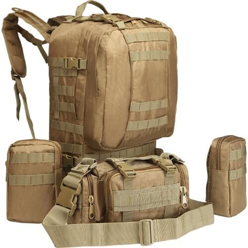 Outdoor Military Camo Tactical Backpacks 55L 800D Waterproof Sports Camping Hiking Trekking Fishing Hunting Bags Unisex