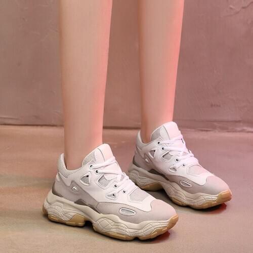 High and fat sports shoes women pine cakes shoes fashion women leisure 100 breathable running shoes