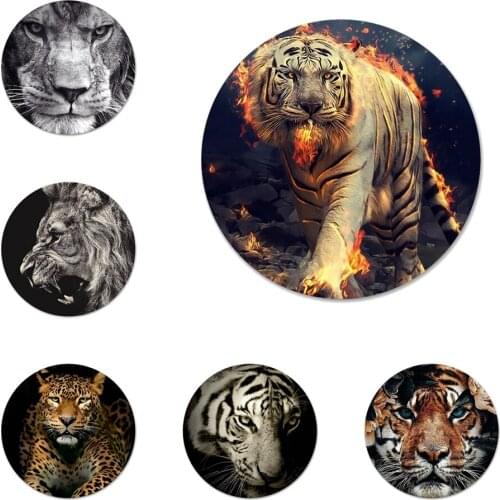 Animal cool tiger leopard lion wolf Badge Brooch Pin Accessories For Clothes Backpack Decoration gift