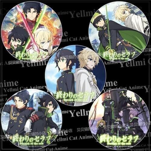 1pc 58mm rouns bdges Anime owari no seraph Yuichiro Hyakuya Cool Brooch Broszka Broche Gift Deco On cloth