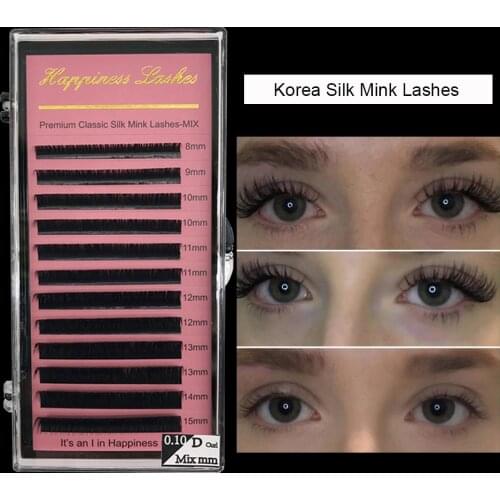 12Rows 3D Russia 8-15mm Mix Length Faux Eyelash Extension Volume False Mink Individual Eyelashes Makeup Eye Lashes Cilia