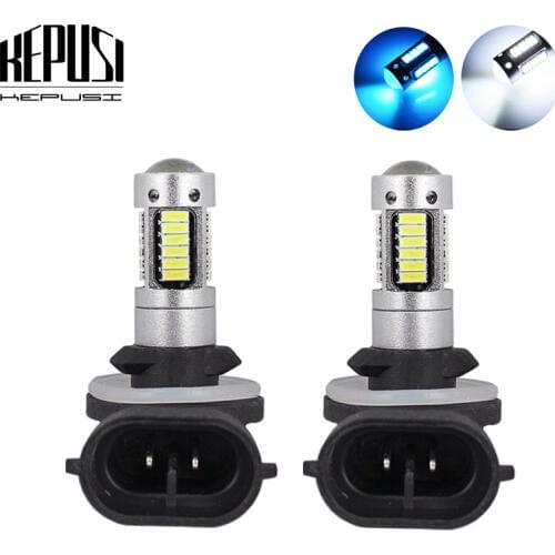 2PCS 881 H27 LED Car Bulbs Auto LED Fog Lamp 4014 High Power DRL Daytime Running External Lights Day Driving White Ice Blue 12V