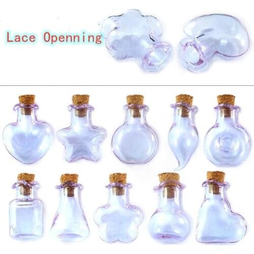 300/500/800/1000pcs Lace Open Mini Glass Bottle Drifting Bottle Small Wish Bottle With Cork Stopper Wed Birthday Party DIY Craft