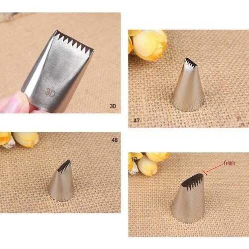 #3D#47#48#1D Cake Decorating Tips Set Pastry Icing Piping Nozzles Stainless Steel Single Row Flower Basket Nozzle New In 2019