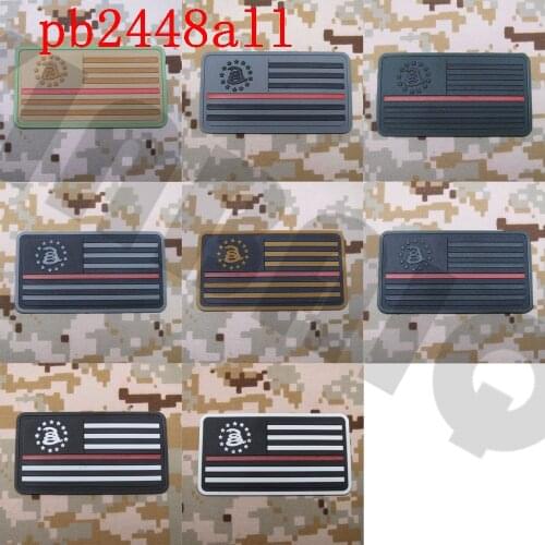 3D PVC patch The Thin Red Line snake America flag Military Tactical Morale Style 1