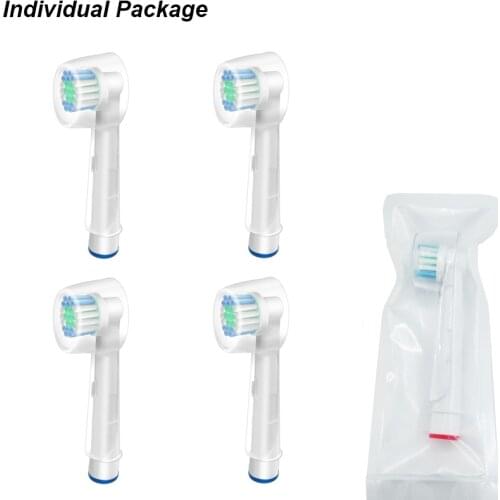 4pcs Electric Toothbrush Replacement Individual Package with Case Cover Cap Sensitive Soft Bristles for Oral B Tooth Brush Heads