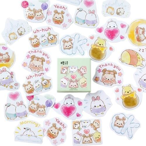 45pcs/box Cute Soft cute egg treasure Decoration Adhesive Stickers Diy Cartoon Stickers Diary Sticker Scrapbook Stationery
