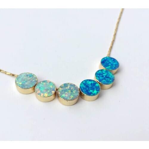 5PCS 10mm Round Gold Color Man-made Opal Bead Japanese Opal Pendant Beads Jewelry Finding for Necklace Druzy Jewelry