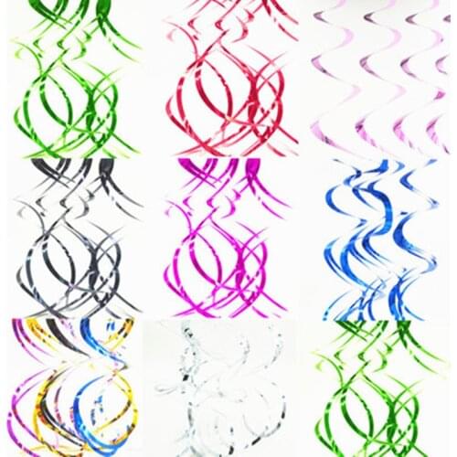 6pcs/bag 70cm Spiral Pendant Metallic Dangling Swirls Wedding Balloons Garland Hanging Decorations Birthday Party Supplies
