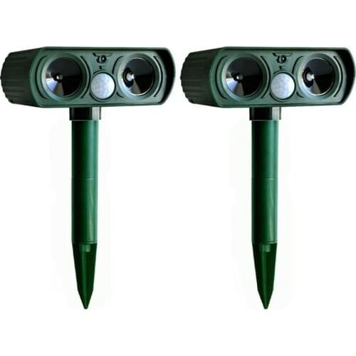 Promotion! 2PCS Solar Repellent Cat Repeller Scarer Dual Ultra Deterrent Garden Animal Chaser