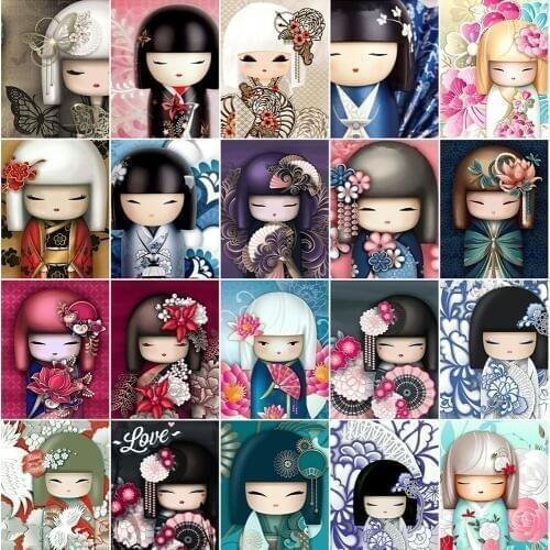 Diamond Painting Full Square Cartoon Dolls Diamond Embroidery Needlework Painting Cartoon Picture Of Rhinestone Mosaic