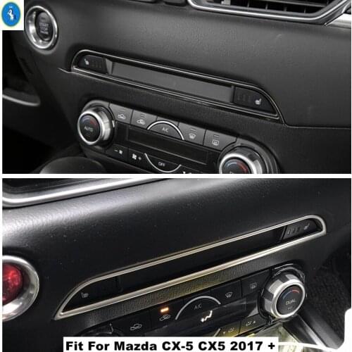 Car Console Air Conditioner CD Panel Decoration Cover Trim Accessories Fit For Mazda CX-5 CX5 2017 - 2021 Black / Silver