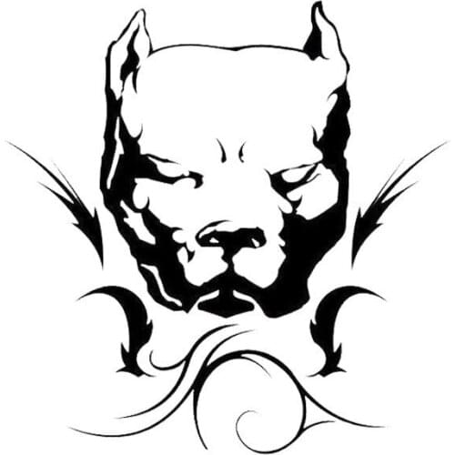 Car Sticker Bulldog Car Sticker Personalized PVC Car Decoration Sticker Waterproof Cover Scratch Black/White, 14cm*14cm