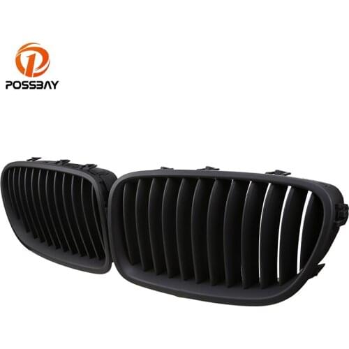 POSSBAY Car Styling Front Matte Black Grilles for BMW 5-Series F10 525d/525dX Sedan 2010-2016 Auto Exterior Accessories Grills