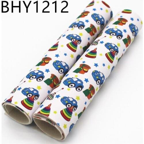Free shipping 20*33cm A4 cartoon print synthetic leather fabric for DIY accessories BHY1212