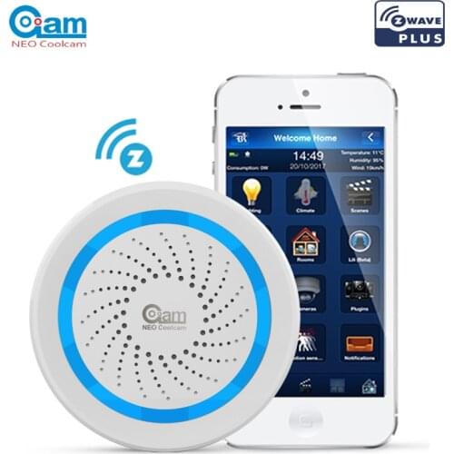 Z-wave Plus Wireless Home Automation Battery-Powered Also Can Be Charged With USB Siren Alarm Sensor