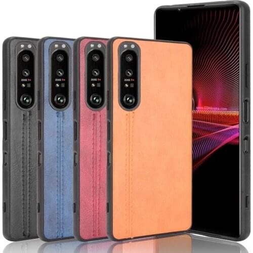For Sony Xperia 1 III Case For Sony 1 III Suture Soft Edge PU Leather Hard Phone Cover For Sony Xperia 1 III Case 6.5 inch