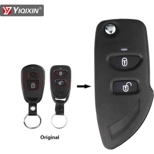 YIQIXIN 3 Buttons Modified Flip Folding Car Key Fob Shell Case For Kia Carens Magentis Optima Sorento For Hyundai Santa Fe