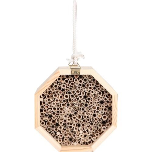 Wooden Insect Bee House Wood Bug Room Hotel Nesting Box for Outdoor Shelter Garden Nests Box Decoration