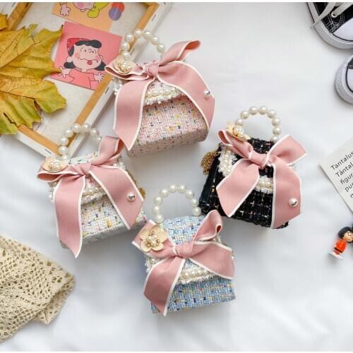 Childrens Bag Girl Purse Over Shoulder 2020 Fashion Small Sequins Coin Kids Handbag Makeup Cases Cute Kawaii Tweed
