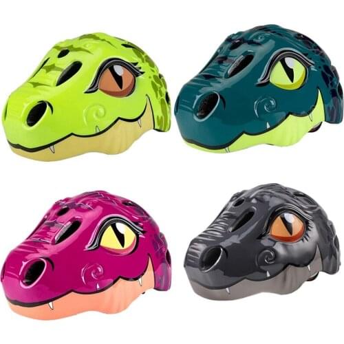 Kids Bike Helmet Design Dinosaur Pattern Safety Cycling MTB Bike Ultralight Helmet Adjustable From Toddler