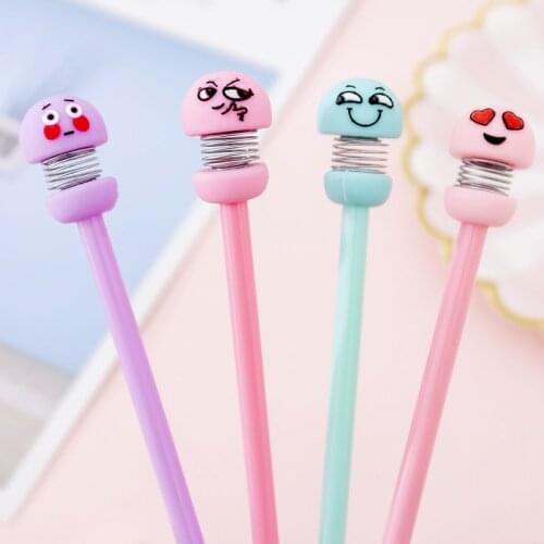1 piece Cute Spring Doll Funny Interesting Expression Write Gel Pen for Office School Student Tools Stationery Decoration