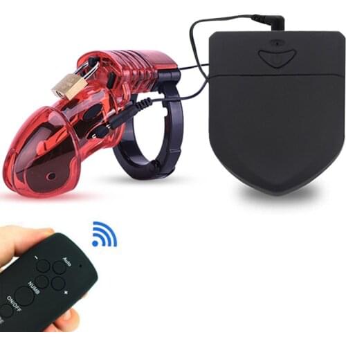 New Electro Sex Remote Control Chastity Cage, Penis Cage Size 75*35mm Can Be Extend Electro Shock Cockring Max 50mm Vibrators