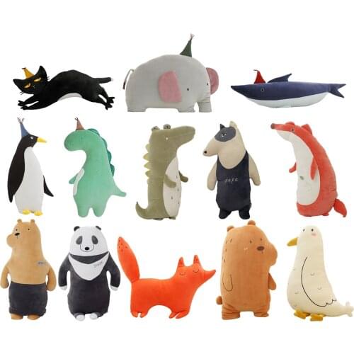 Cute Animal Stuffed Animal Plush Toy - Adorable Soft Black and White Toy and Gifts - Perfect Present for Kids, Babies