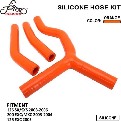 Motorcycle Silicone Hose Kit Radiator Heater Coolant Water Pipe For KTM SX SXS 125 2003-2006 EXC MXC 200 2003 2004 EXC125 2005