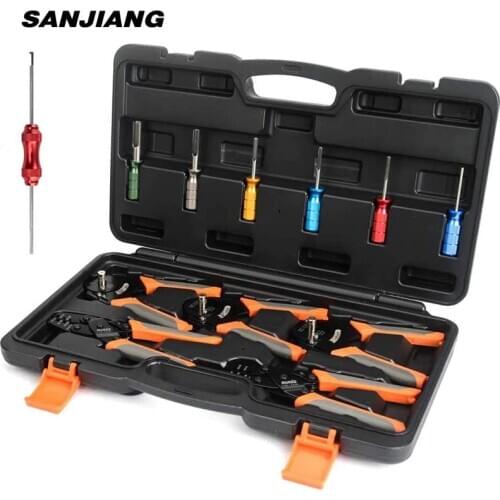 IWISS Automotive Wiring Crimping Tool Kit for Deutsch open&closed barrel terminals,Weather Pack terminals-12 PCS Included