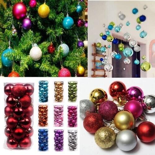24Pcs 2'' New Christmas Tree Xmas Ball Decoration Baubles Party Hanging Ornament