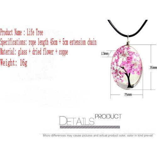 Necklaces & pendants Fashion Plant Dried Flower Pendant Gypsophila Life Tree Necklace Time Gem Diy Handmade Glass Jewelry