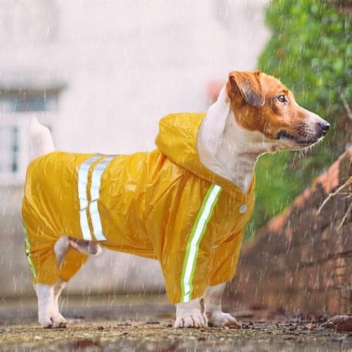 Fashion Dog Raincoat Reflective Waterproof Pets Clothes Husky Golden Retriever Rain Cloak Small Big Dog Costumes Rain Coat