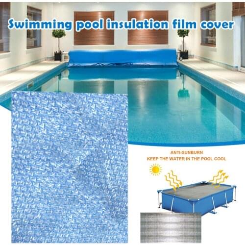 Rectangular Pool Cover Retaining Solar Swimming Pool Film Insulation Film Black Solar Foil Pool Heating Solar Tarpaulin Home