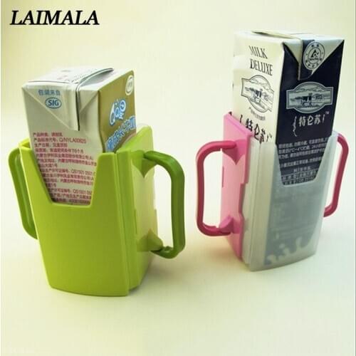 Adjustable Plastic Baby Feeding Accessories Juice Milk Box Drinking Bottle Cup Holder Mug Practical Baby Cup Holders