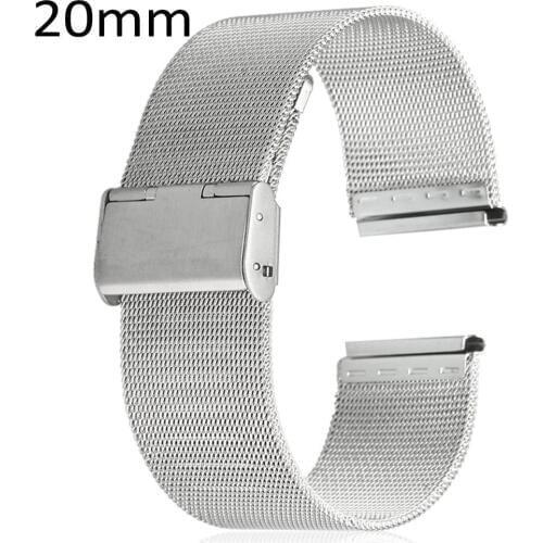 20mm Stainless Steel Mesh Bracelet Watch Band Replacement Strap for Men Women