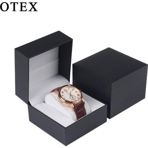 Luxury Fashion Watch Boxes Flip Leather 1 Grid Black Jewelry Bracelet Gift Display Box Joyeros Organizador De Joyas Caja